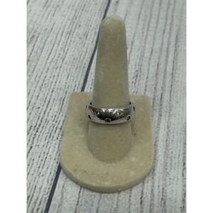 SW 925 Sterling Silver Pavé Set Clear CZ‎ Dot Band Eternity Ring Size 7